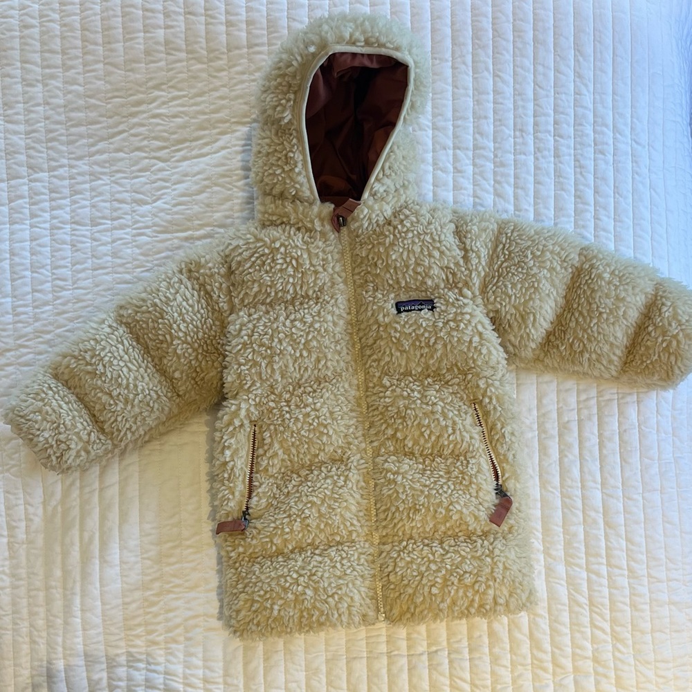 Patagonia girls long shearling puffy coat